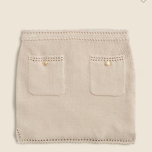 J. Crew Sweater mini skirt with crochet trim Size L - Picture 5 of 9